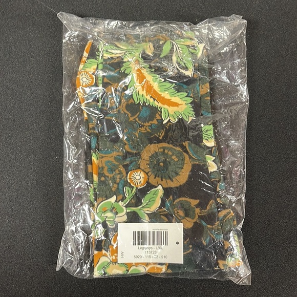 LuLaRoe New Kids L/XL Green Floral Leggings NWT - Picture 7 of 8